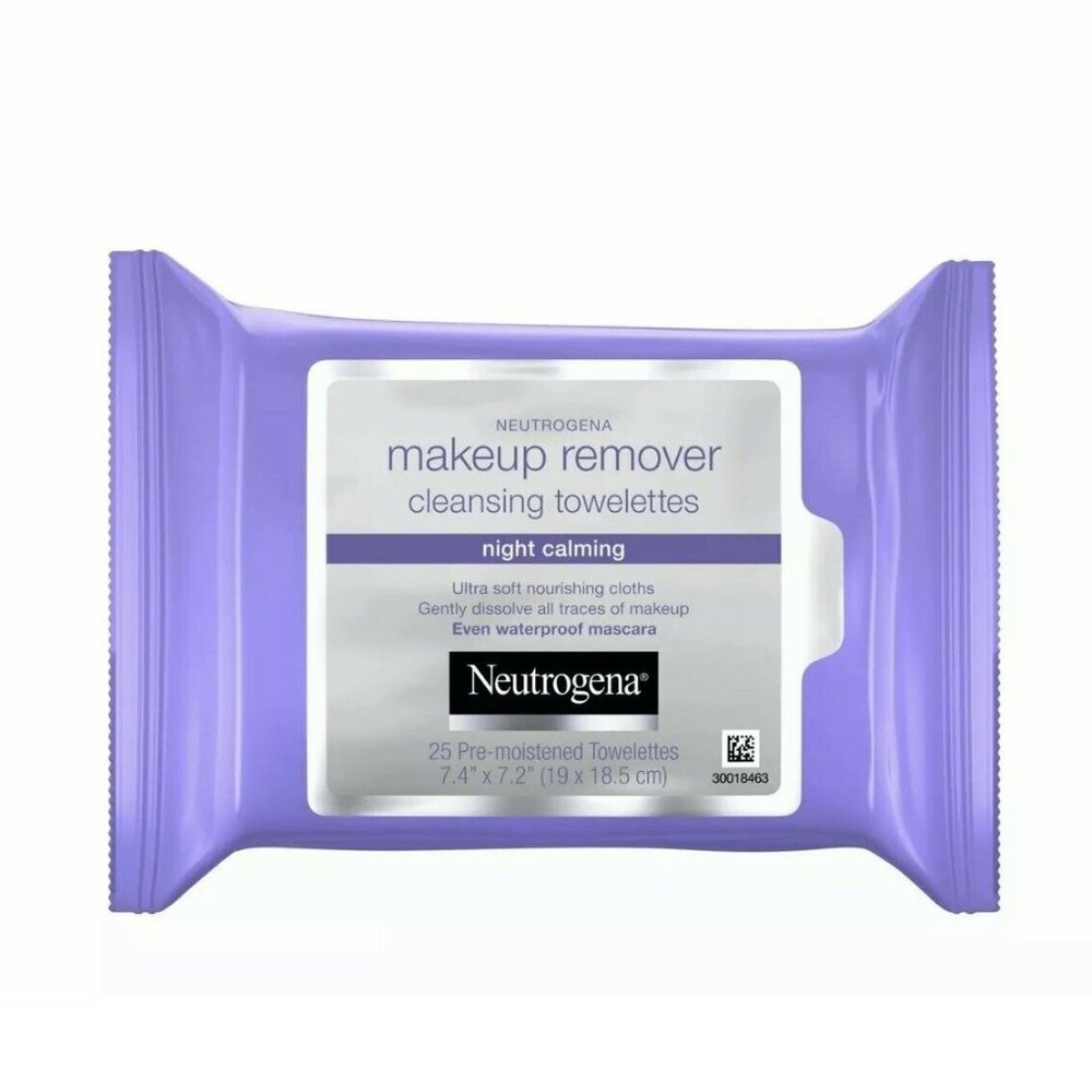 Neutrogena Makeup Remover Night Calming Cleansing Towelettes Ultra Soft 25 Count